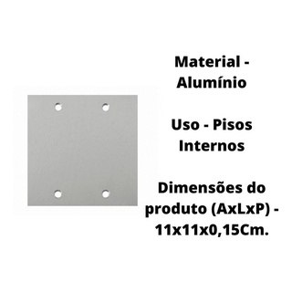 Espelho Placa De Piso 4×4 Aço Inox Cega Tamp