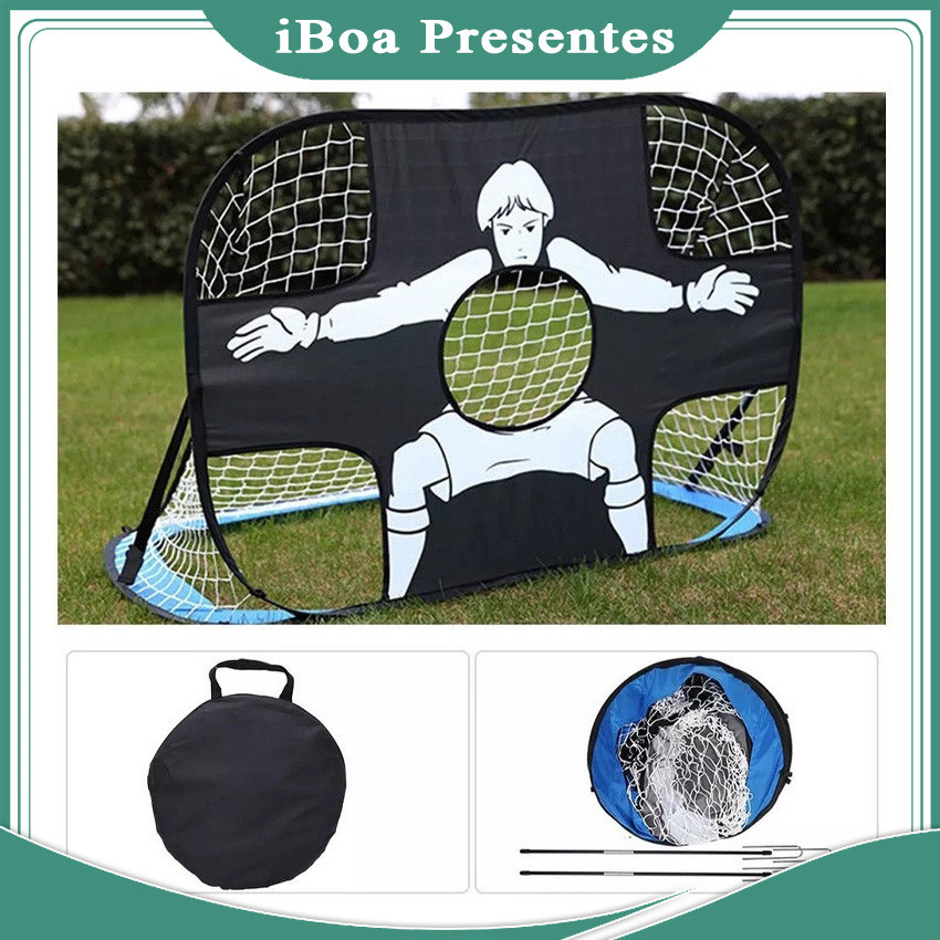 Rede De Futebol Gol Dobrável Duplo Para Infantil Portátil Jogo Pronta Entrega