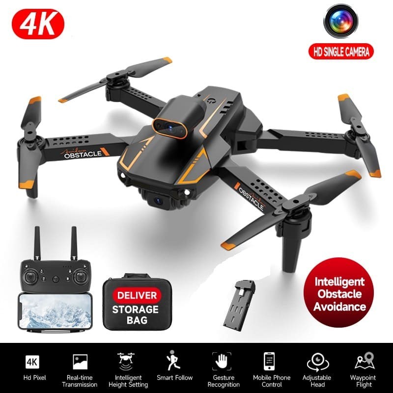 Drone com Câmera HD Ultra 4K S91 Sensor Anti Batida Wi-Fi 5G Modo sem cabeça Alta qualidade Estojo