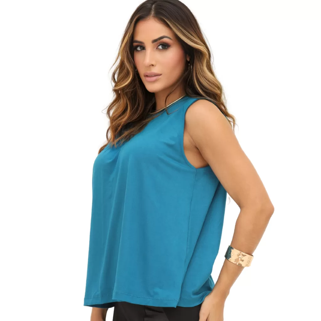 Blusa Feminina Regata soltinha social Cores Da Moda 2024 Blusa Bata Elegante Camisa Feminina