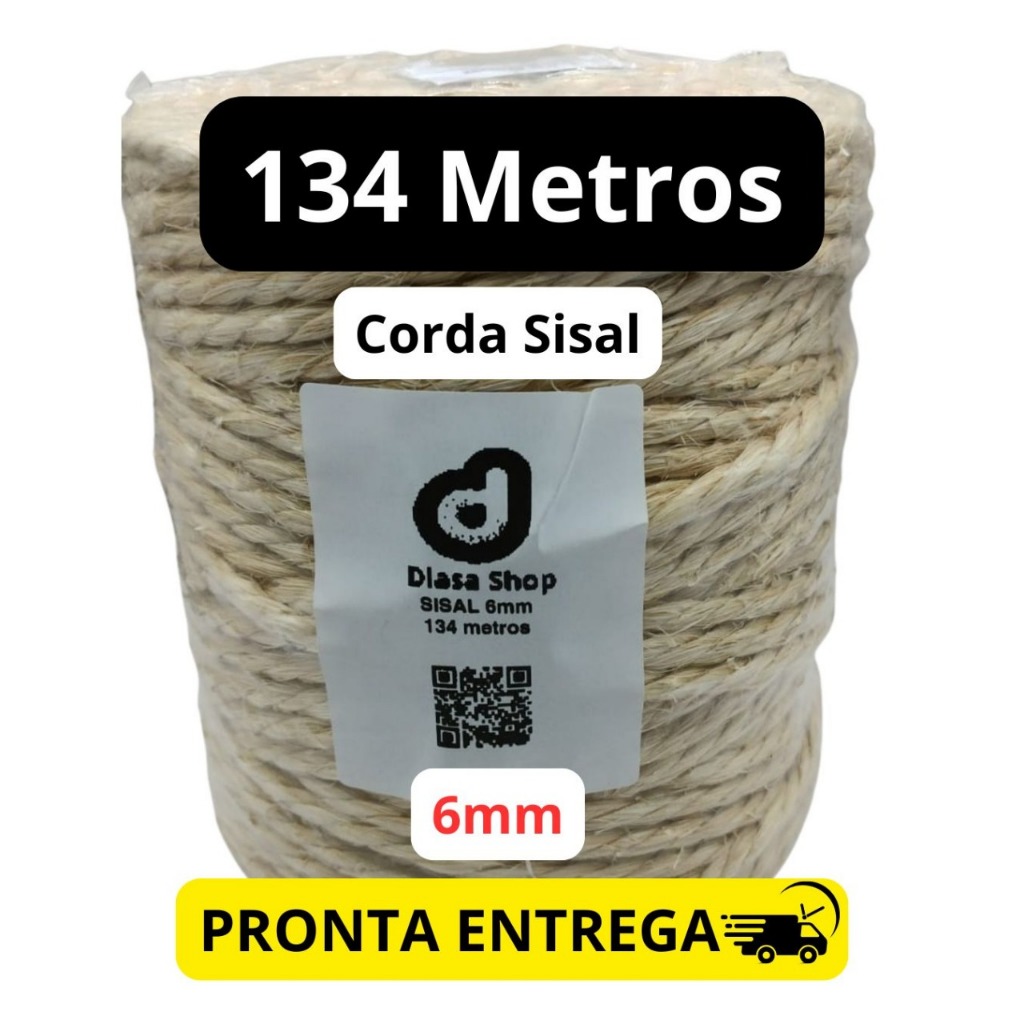 Até 134 metros Sisal 6mm para  Arranhadores Lustres Sousplat Decorações Jardinagem em Geral