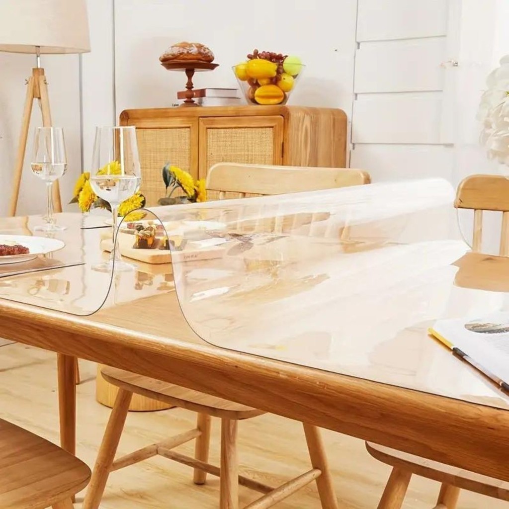 Toalha de Mesa de Plástico Térmica Para 4 6 8 e 10 Lugares Impermeável Quadrada Decoração Cozinha
