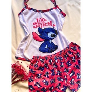 Pijama Short Doll Virginia Personagens Alça Malha