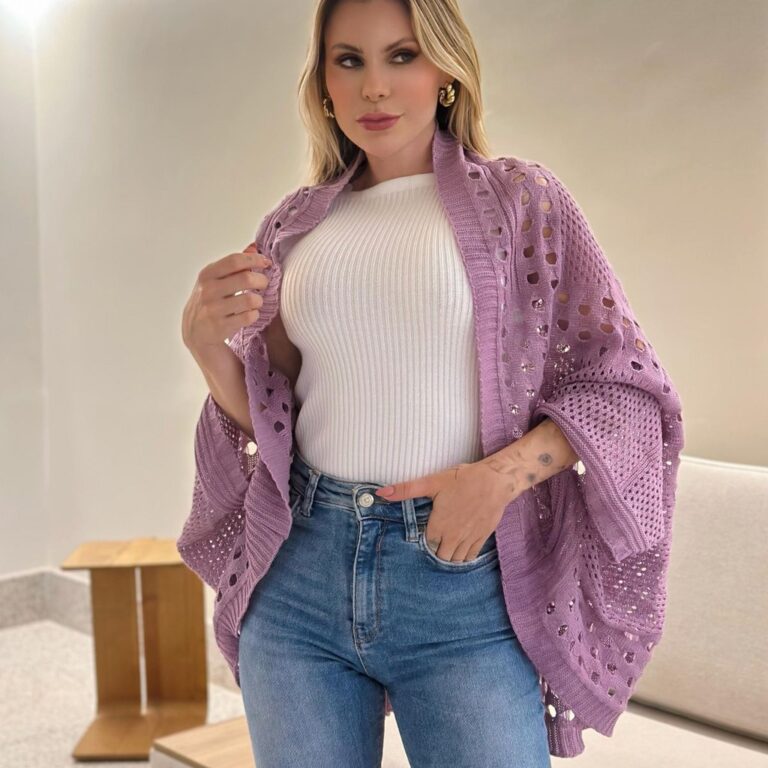 Colete Feminino Capa Rendada Tricô