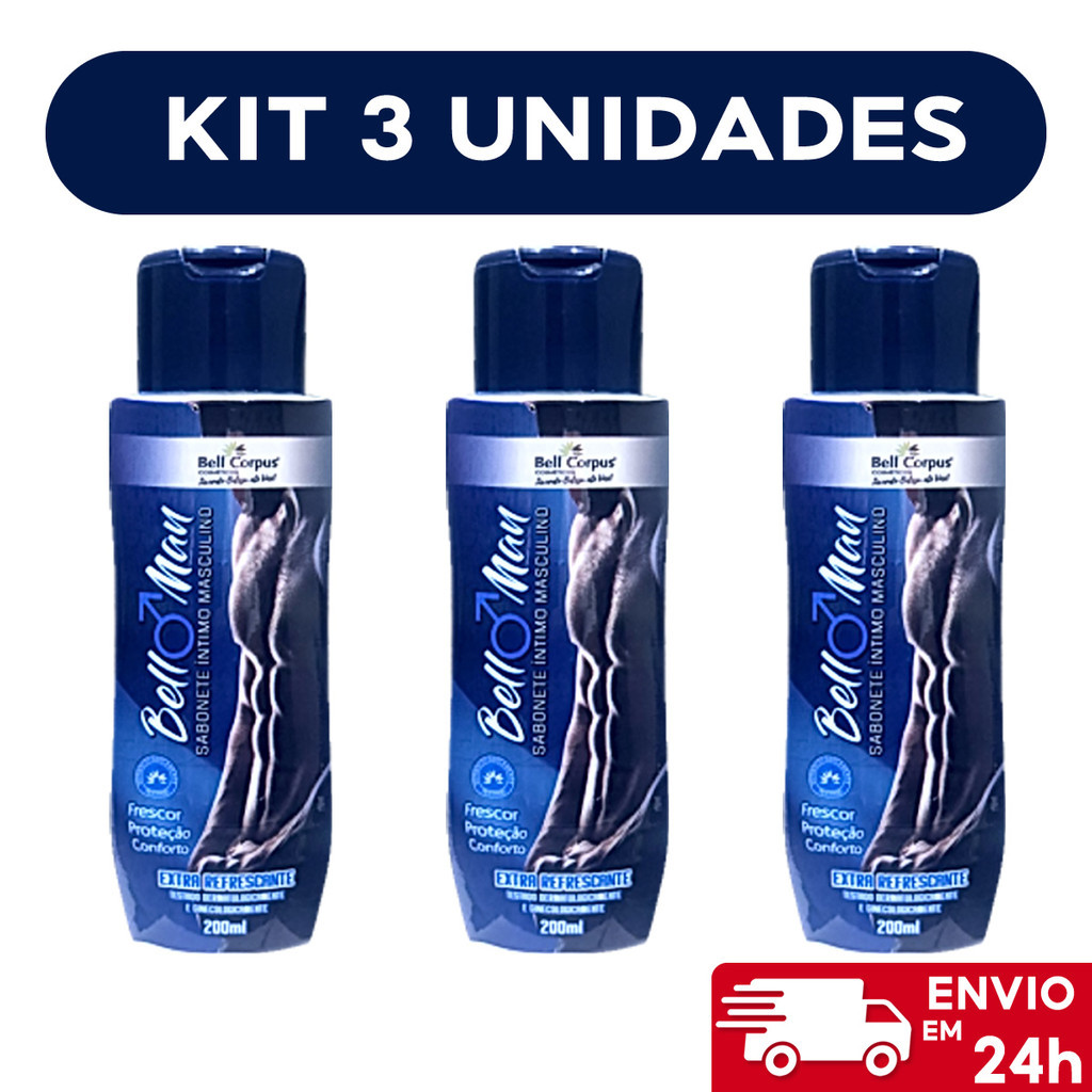 Kit 3 Sabonete Íntimo Masculino Bell Man – Bell Corpus 200ml