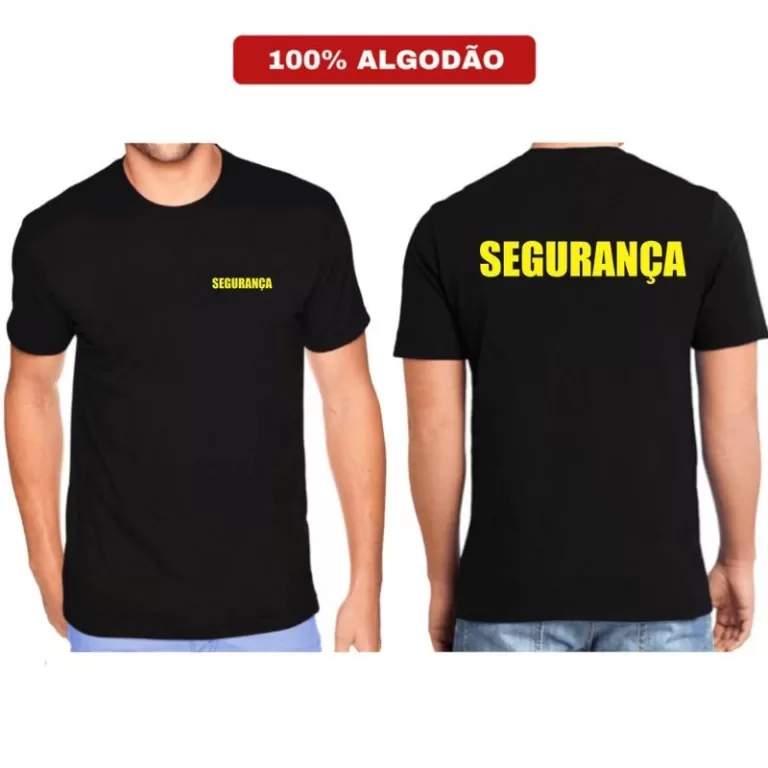 Camisa Segurança Algodão Masculino Camiseta P M 