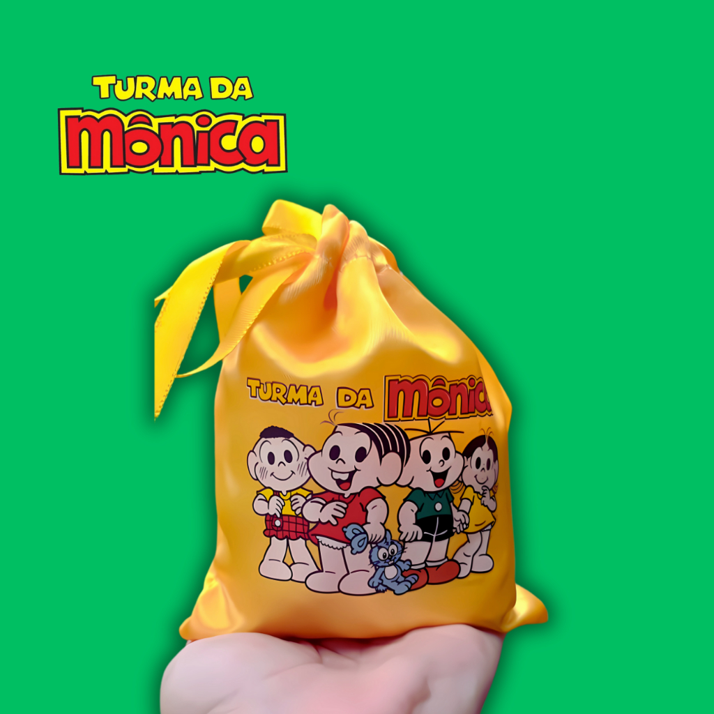 Kit 10 Saquinhos Personalizado Turma da Monica, Lembrancinhas Presentes.