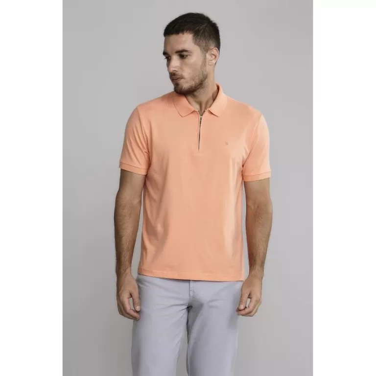 Polo Manga Curta com Zíper Comfort Básica –