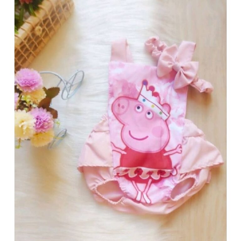 romper vestido peppa veste até 1 ano