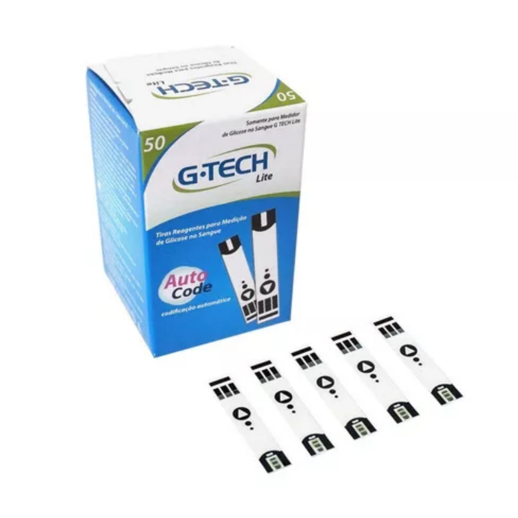 Tira Teste G-Tecth Lite 50 Unidades Controle da Glicemia