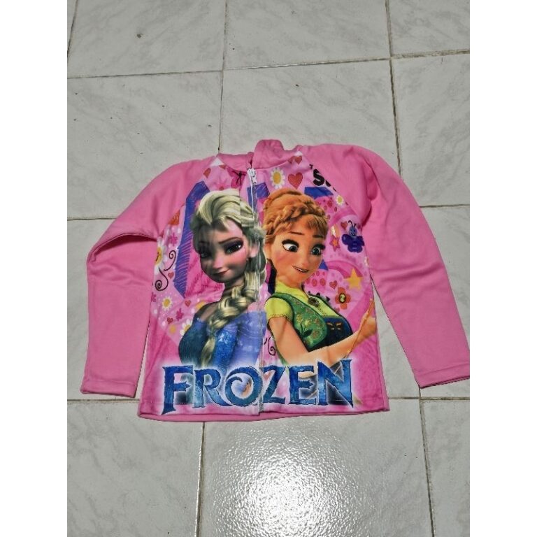 casaco infantil frozen rosa veste até 4 anos