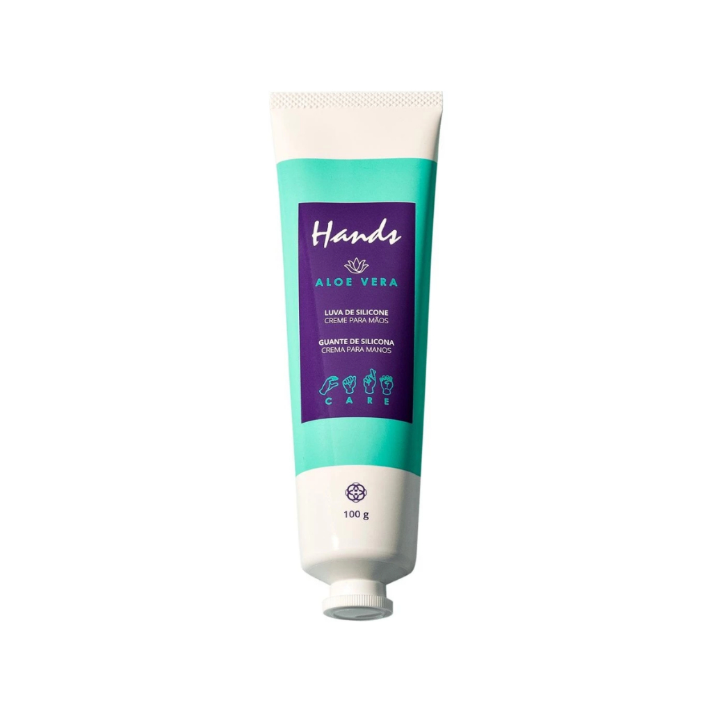 Luva De Silicone Aloe Vera Creme Para As Mãos Hands Hinode 100g