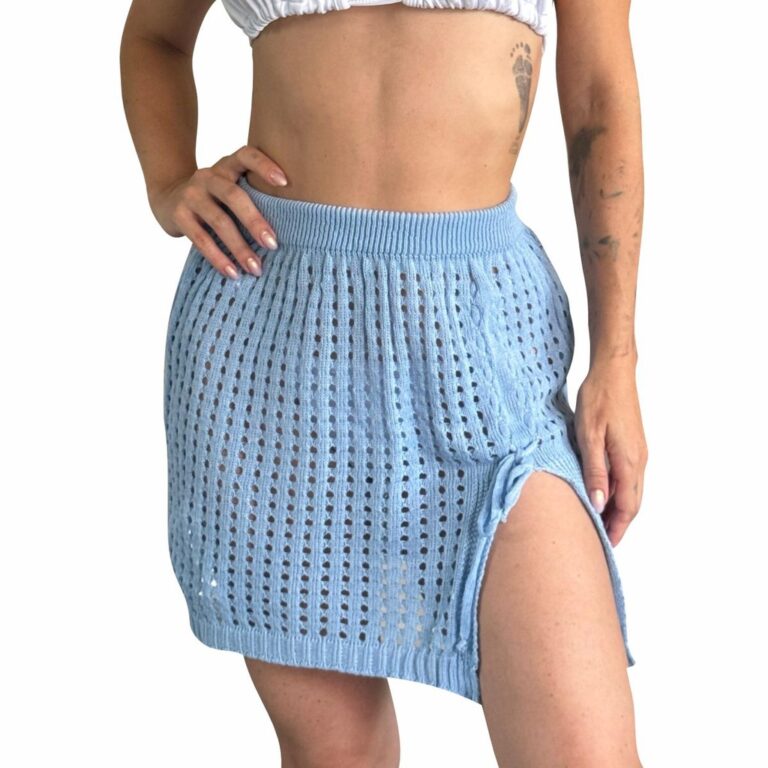 Saída De Praia Feminina Saia De Crochê Tricot Ve