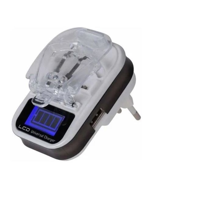 Carregador Universal De Bateria Com USB, Celular C