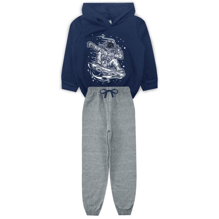 Conjunto Moletom Flanelado Infantil Maculino Calç
