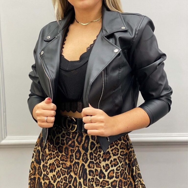 Jaqueta Feminina de Couro Fake Blusa Leve Courino 
