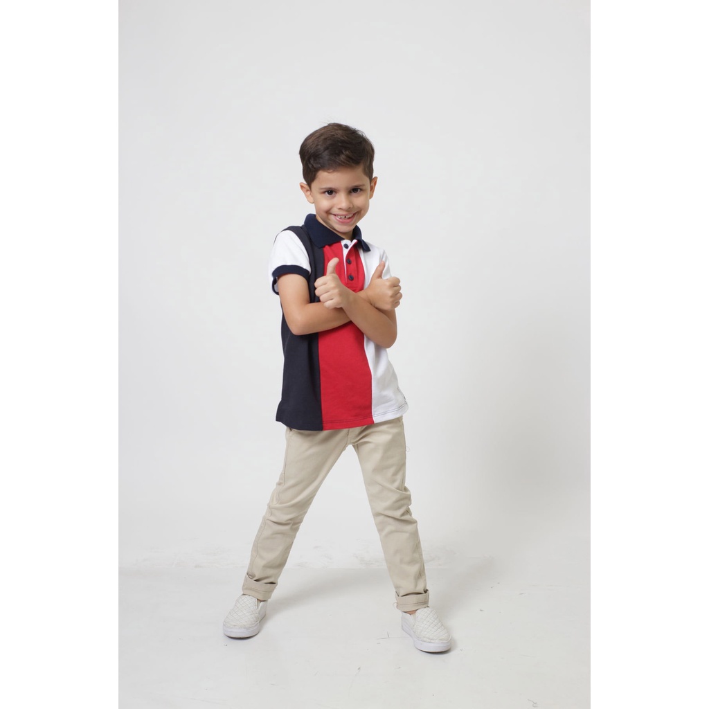 Camisa ou Body Polo Infantil Listrado King