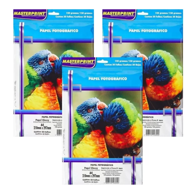 Papel Fotográfico 150g A4 Glossy Brilhante Resist