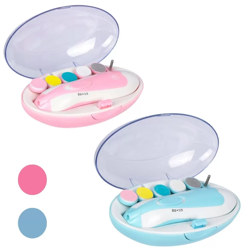 Lixa de Unha Elétrica Pimpolho Para Cortar a Unha do Bebê Com Luz 6 Lixas Diferentes