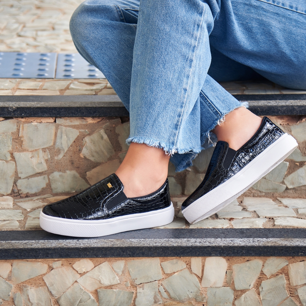 Slip On Feminino Tenis Casual Dia A Dia Confortável Calce Facil Leve Promoção