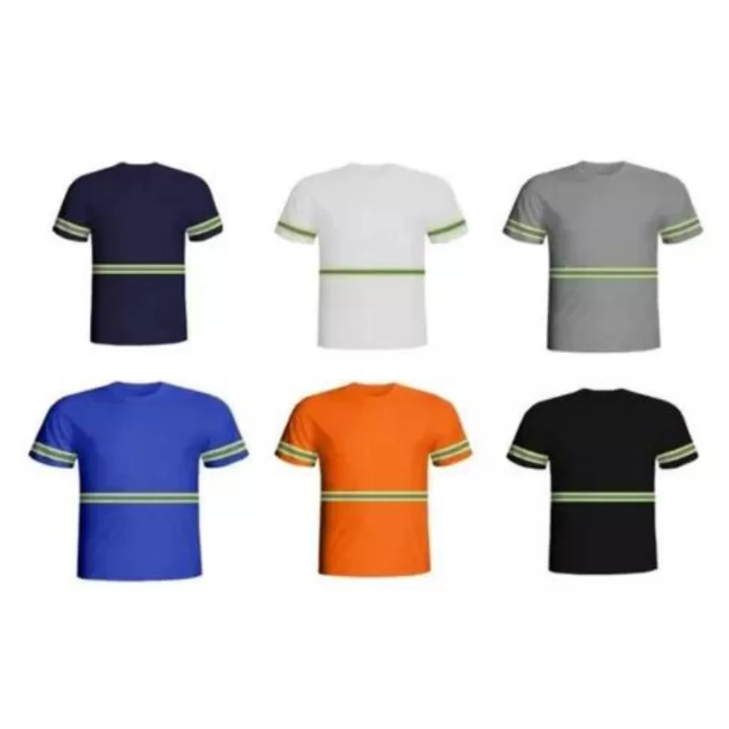 Kit 01 Camisa Manga Curta Faixas Refletivas Obra Em Geral