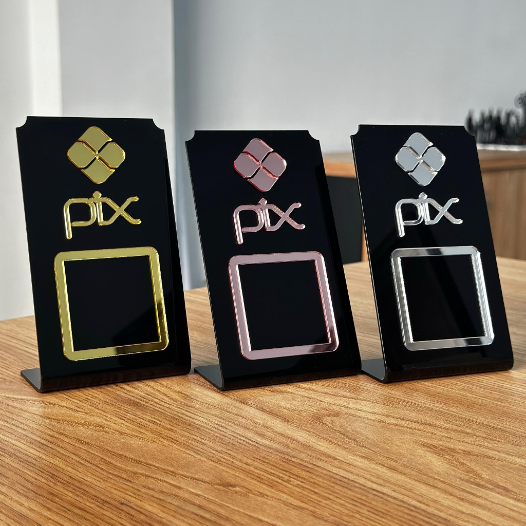 Suporte Placa Pix de Balcão  – QR Code Para Escritório Sala Loja Spa Estudio Salão