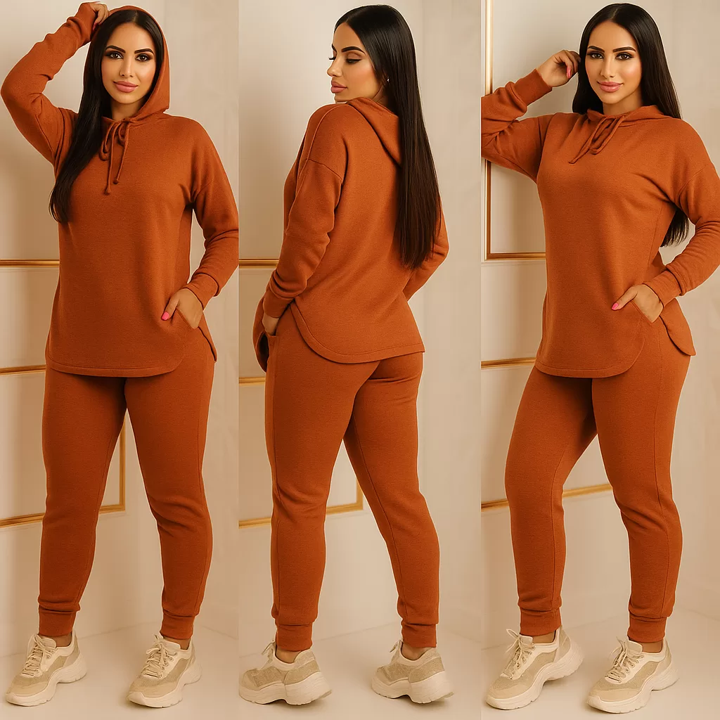 Conjunto Lanzinha Envio Rápido mais vendidos casual capuz cordão bolso moda feminina outono inverno