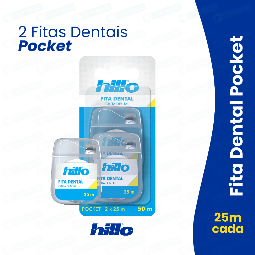 Fita Dental Pocket 25m 2×25 Hillo