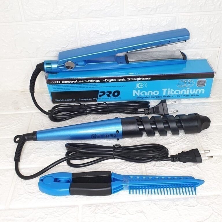 Kit 3 em 1- Prancha Chapinha Íon Titânio Iônica