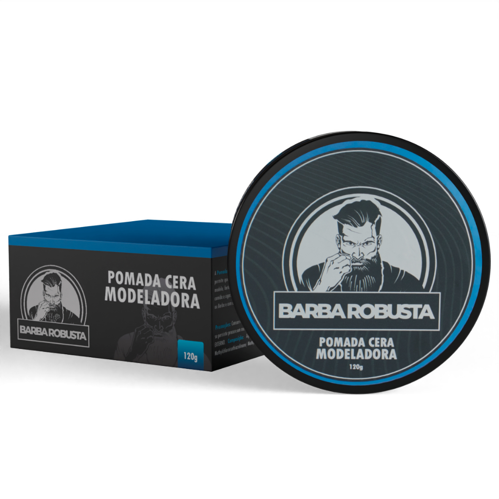 Cera Modeladora Barba Robusta  Barba, Cabelo e Bigode, Reduz Frizz e Alta Duração