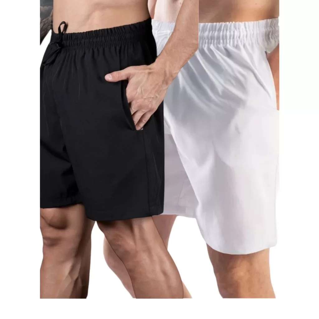 Kit Com 2 Bermuda masculina academia tactel
