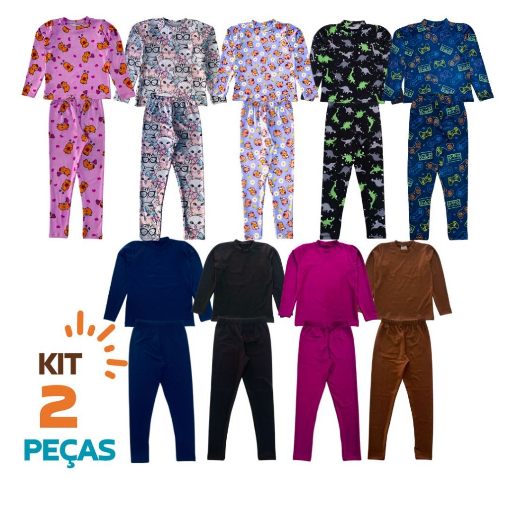Conjunto 2 Peças Térmico Infantil Uma Blusa+Uma Calça Segunda Pele