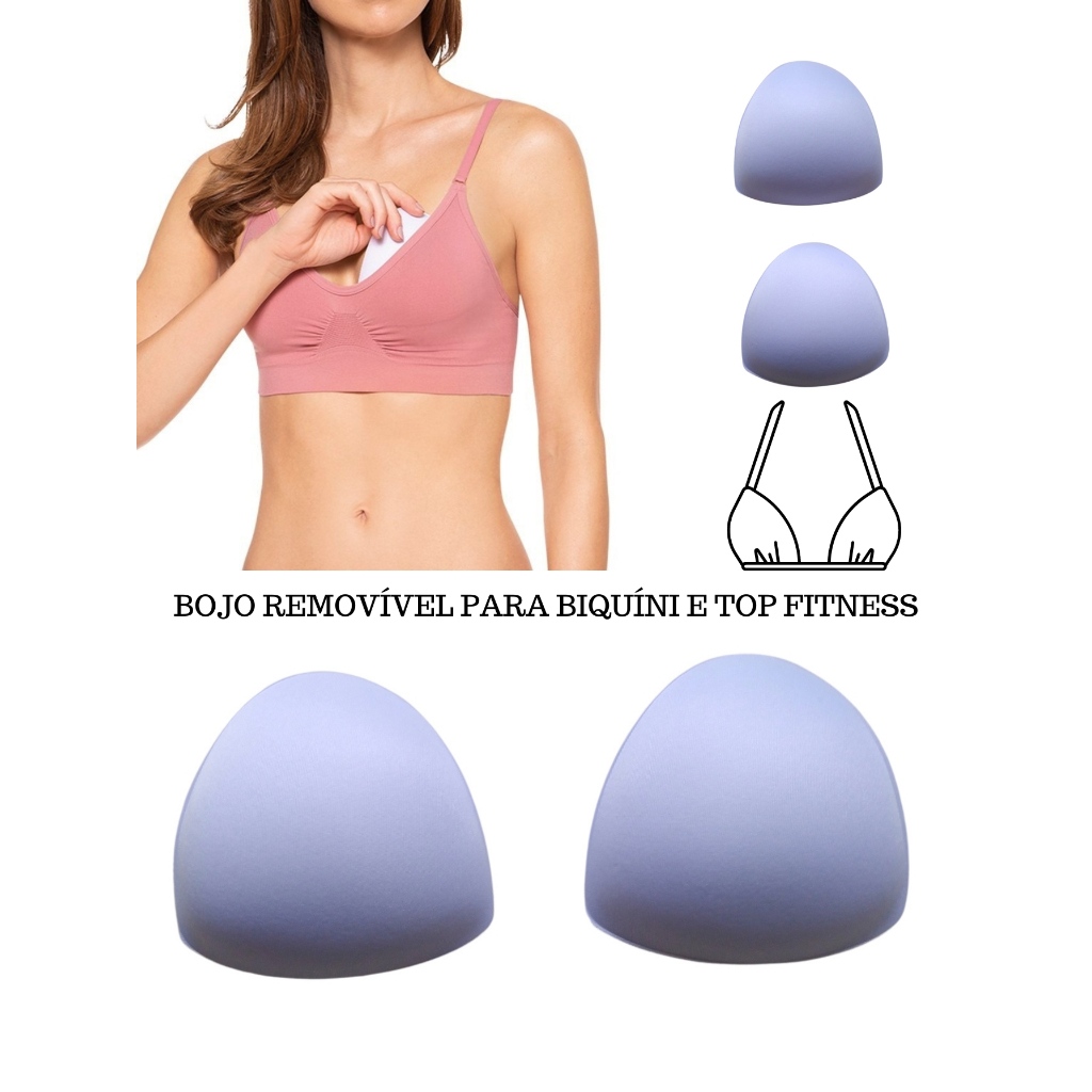 1 Par Bojo Removível Arco Íris Triângulo Fininho Top G Bojo Espuma Confecção Sutiã / Roupa / Biquini