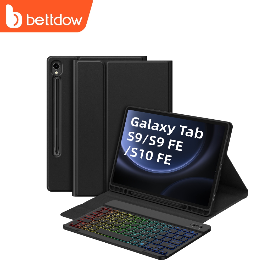 BETTDOW Samsung Tab S9/S9 FE Lite 11 polegadas Teclado Bluetooth + Capa com Slot para Caneta (Tablet