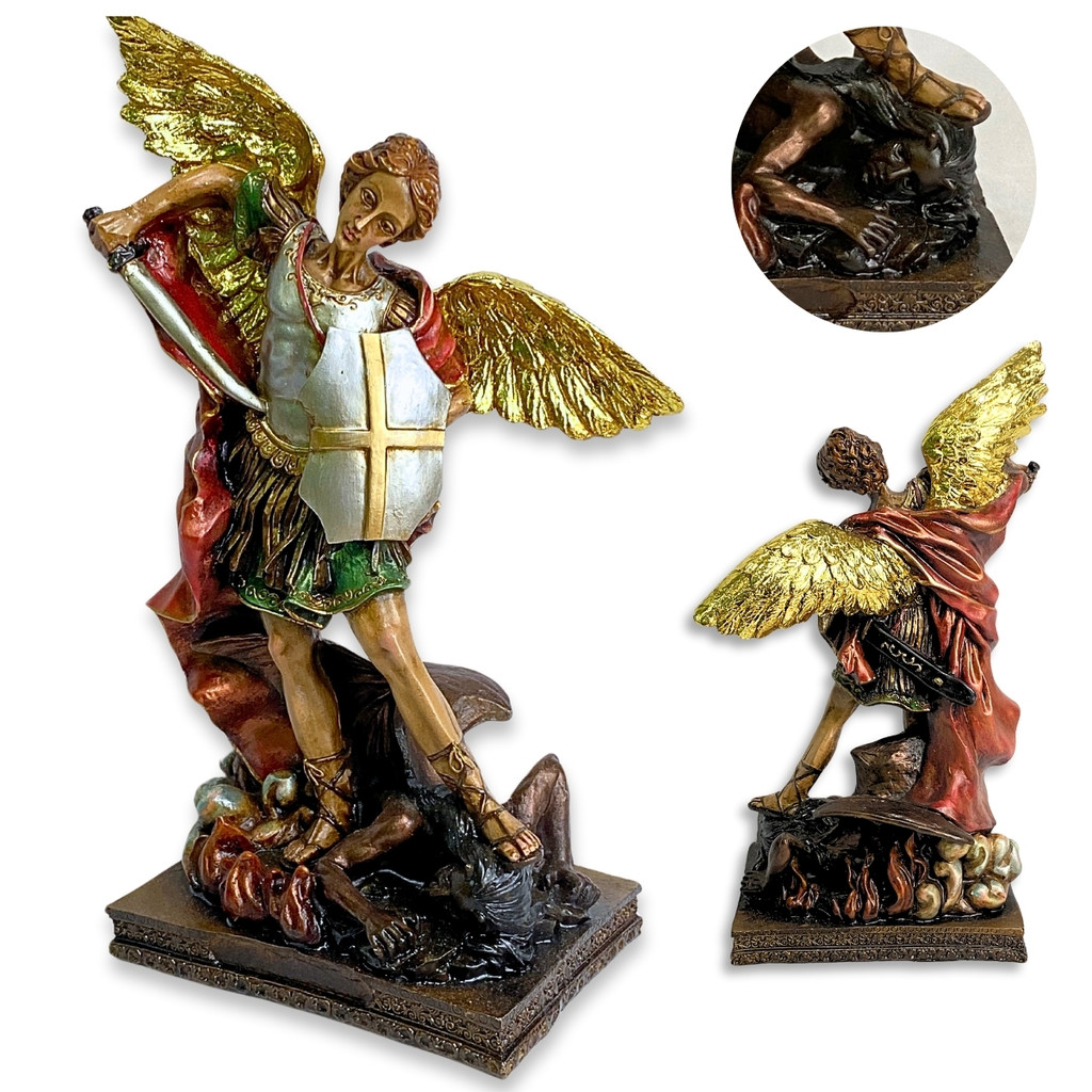 Imagem De São Miguel Arcanjo Grande Resina Santos Católicos