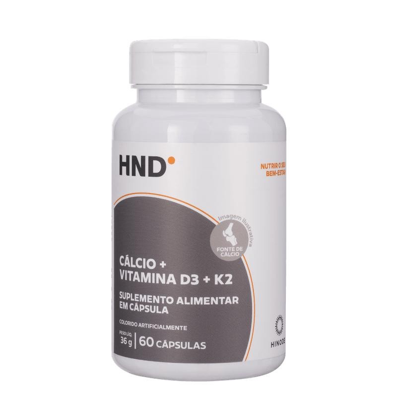 Cálcio + Vitamina D3 + K2 em 60 Cápsulas HND