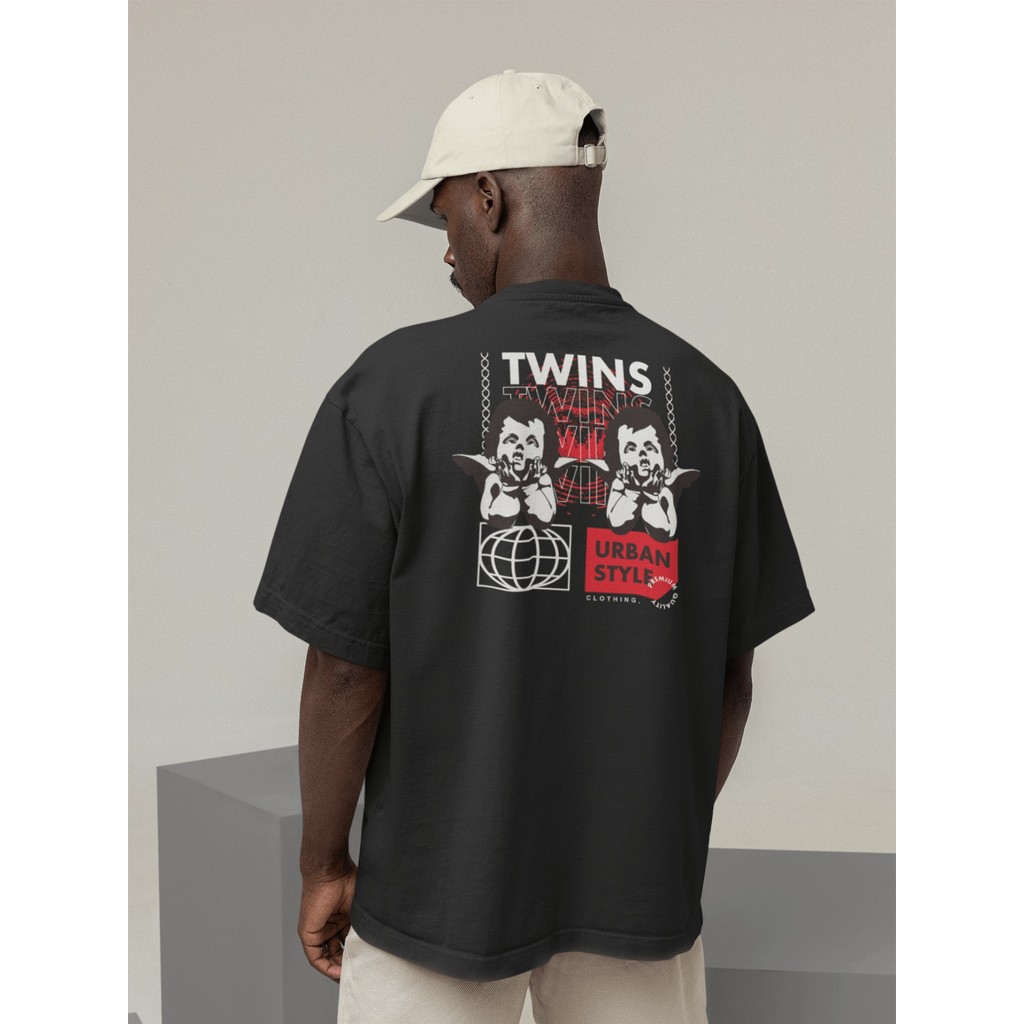 Camisa Camiseta Oversize Streetwear Masculino e Feminino Treino e Dia a Dia Preto e Off Whte Estampa