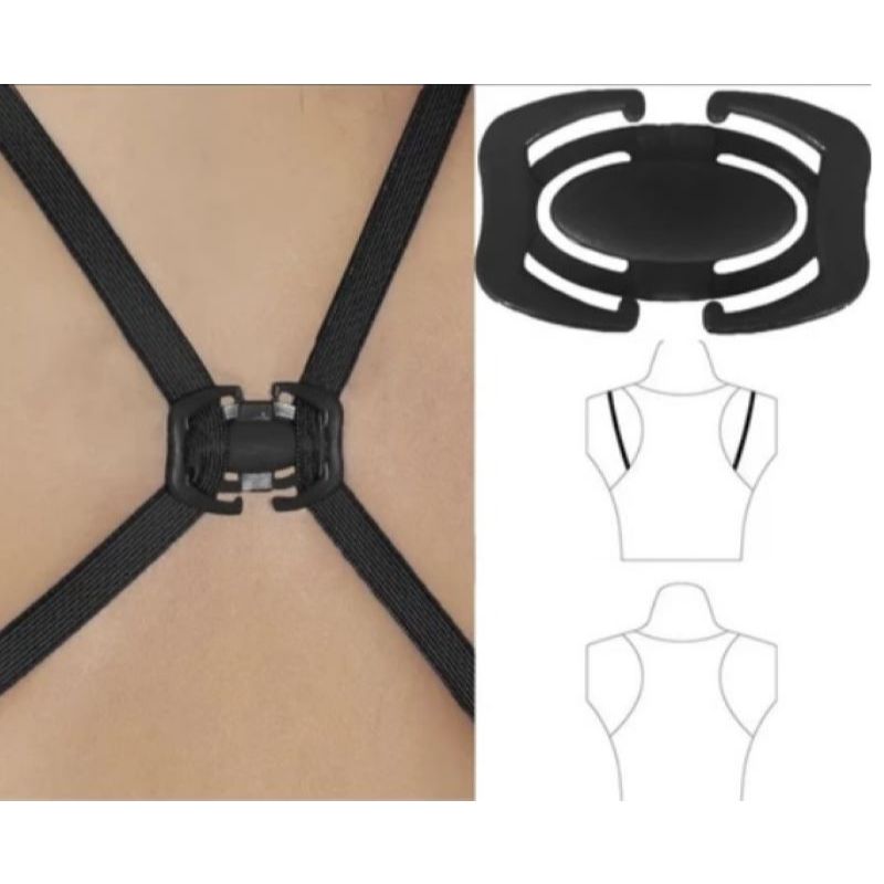 Kit 3 peças Clip para alça de Soutien em formato largo cruza as alças Formato Nadador