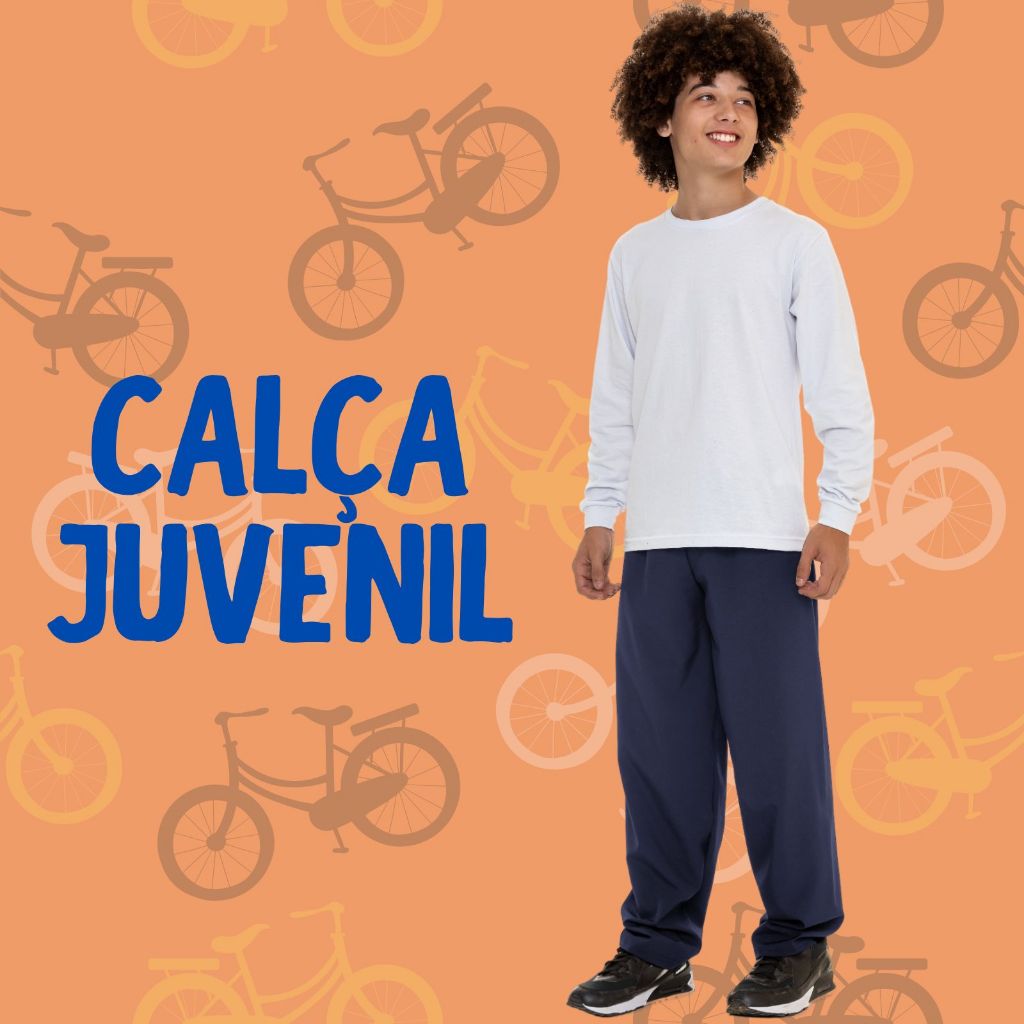 Calça Juvenil Masculina Tactel Sem Bolso 3060-C1