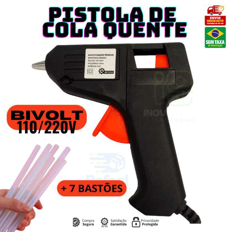 Pistola De Cola Quente Bivolt 15w + 7 Bastões De 