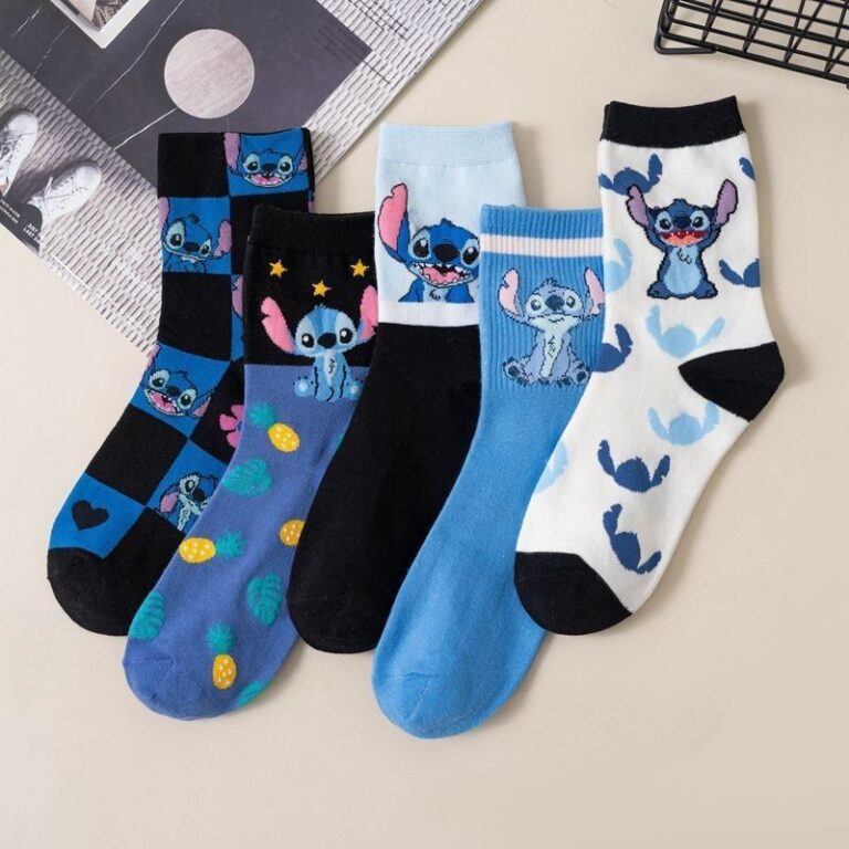 Disney stitch meias de algodão respirável dos de