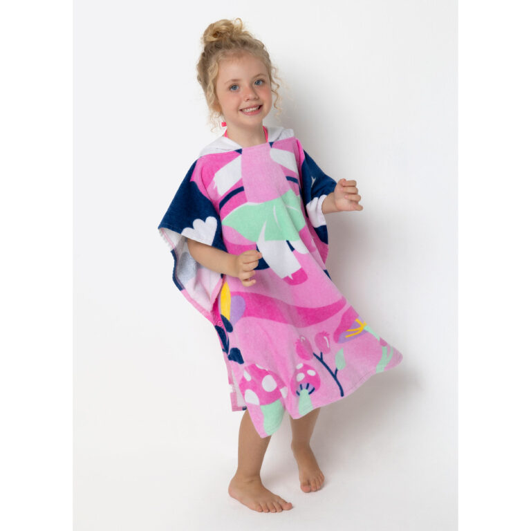 Poncho de Praia Menina Unicórnio Encantado –