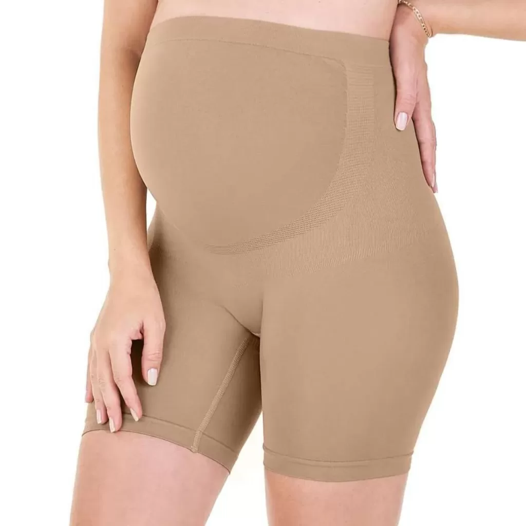Bermuda Gestante Sem Costura Pós Parto Cinta Grávida Gestante