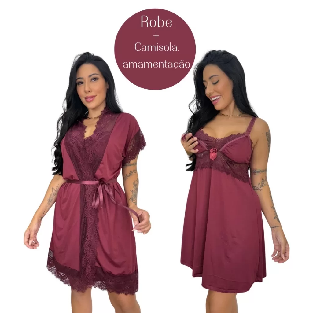 KIT CAMISOLA AMAMENTAÇÃO E ROBE