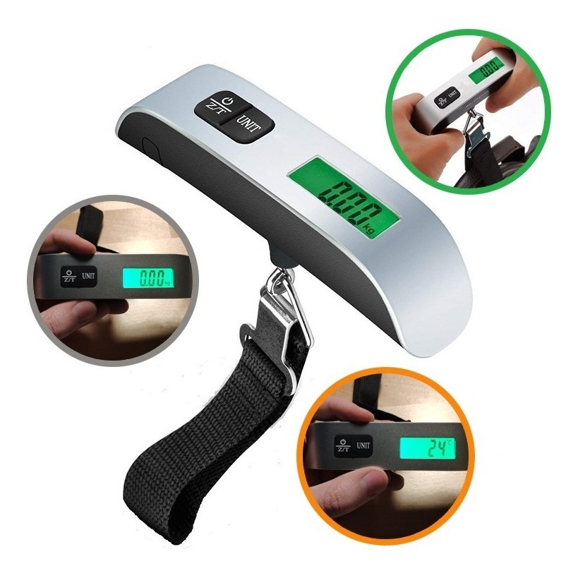 Balança Digital Portátil 50kg/10g  Precisa, Compacta e Ideal para Malas, Viagens e Bagagens