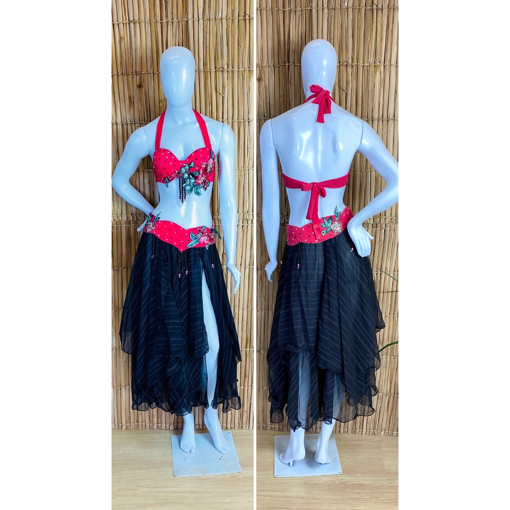 [Liquidação] Dança do Ventre Traje Bordado Completo- Pronta Entrega – TPCL-516
