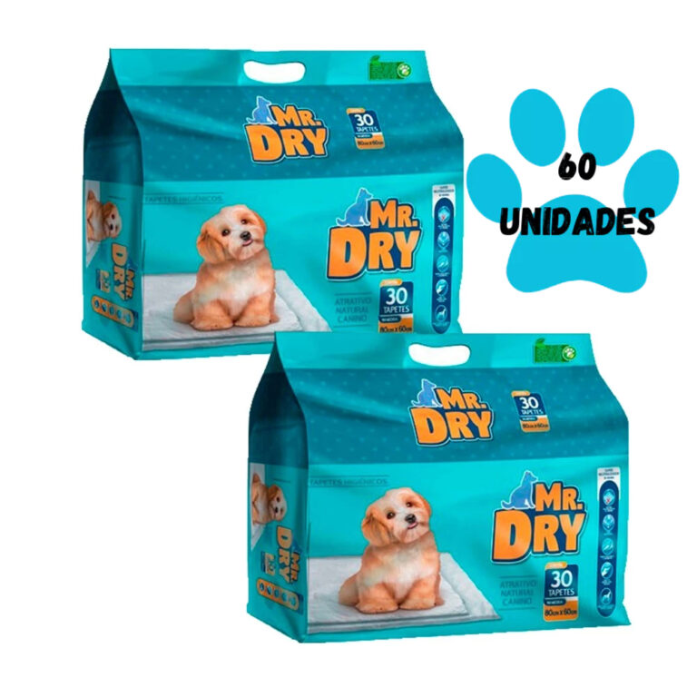 Kit 02un Tapete Higiênico Mr Dry 80x60cm 30 Unida