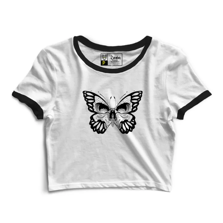 Cropped Blusa Blusinha As Braba Borboleta Caveira 