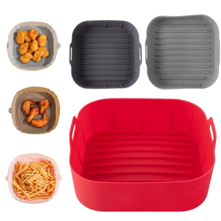 Forma De Silicone Air Fryer Antiaderente Cesto Sil