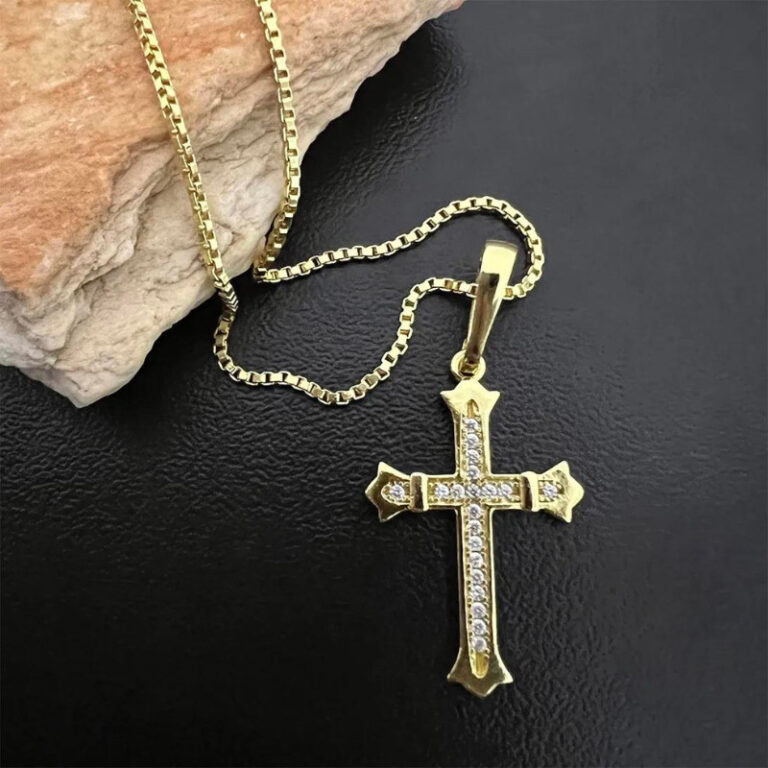 Pingente de Ouro 18k Pequeno Masculino Crucifixo G